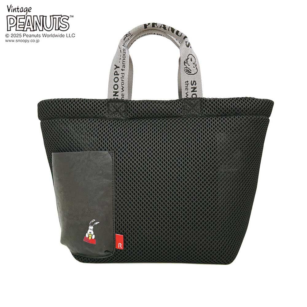 2025新作 スヌーピーバッグ トートバッグ ROOTOTE Vintage PEANUTS DELI wafer 8433 ルートート IP.デリ.ウエッファ.ピーナッツ-0K ブラック