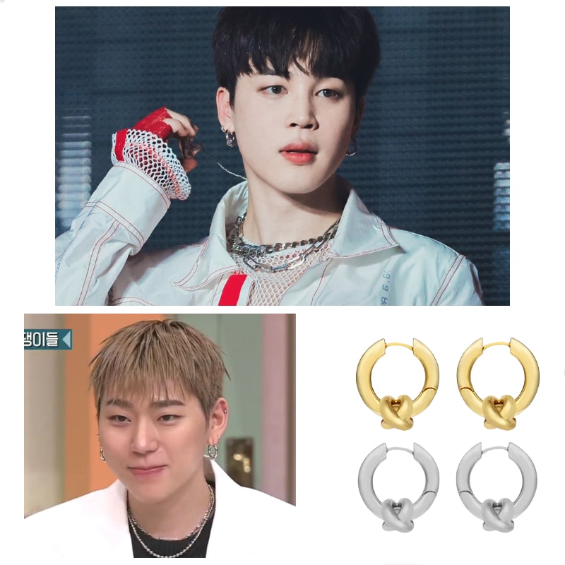 S_S.IL BTS JIMIN着用 フォトカード付きイベント中 Hinged Hoop E 一対 925Silver 人気商品