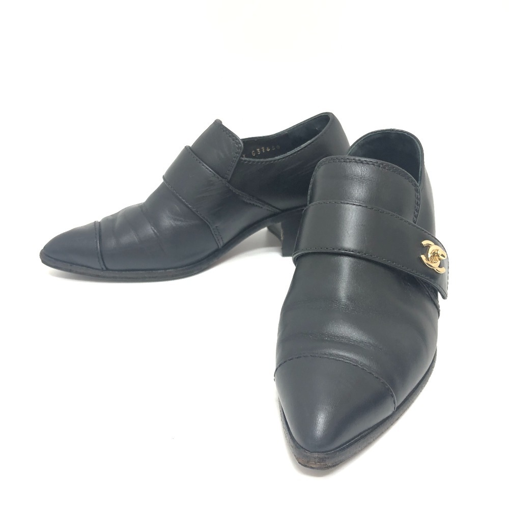 パンプス G37650 ココマーク 21K ターンロック シューズ 靴 アパレル レザー ブラック