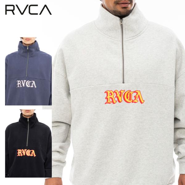 ルーカ RVCA SCRIPT ZIP メンズ スウェット ハーフジップ トレーナー 長袖 BD042-156 男性