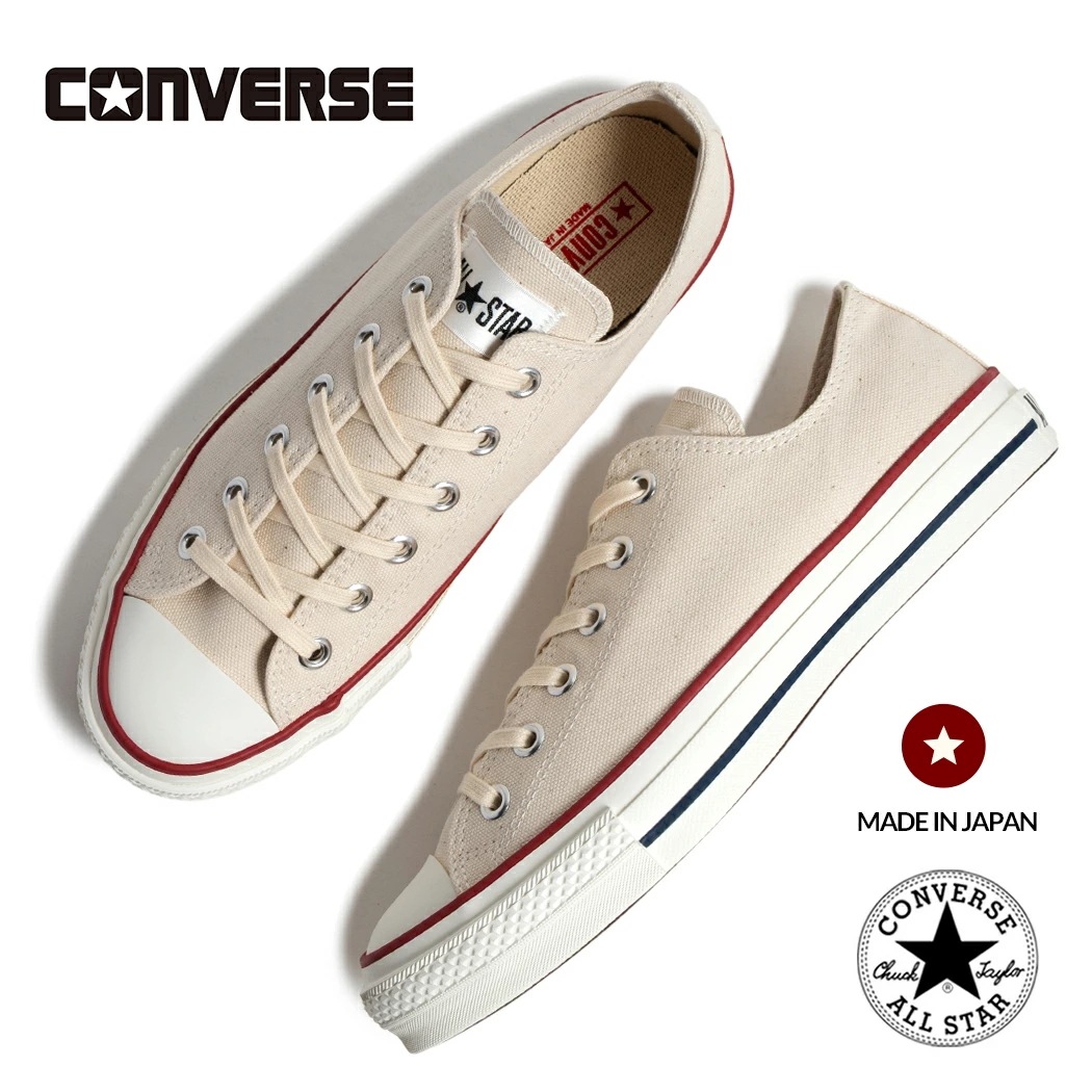 CONVERSE CANVAS ALL STAR J OX "MADE IN JAPAN" NATURAL コンバース キャンバス オールスター スニーカー ( ナチュラル 白 メンズ レディース ウ