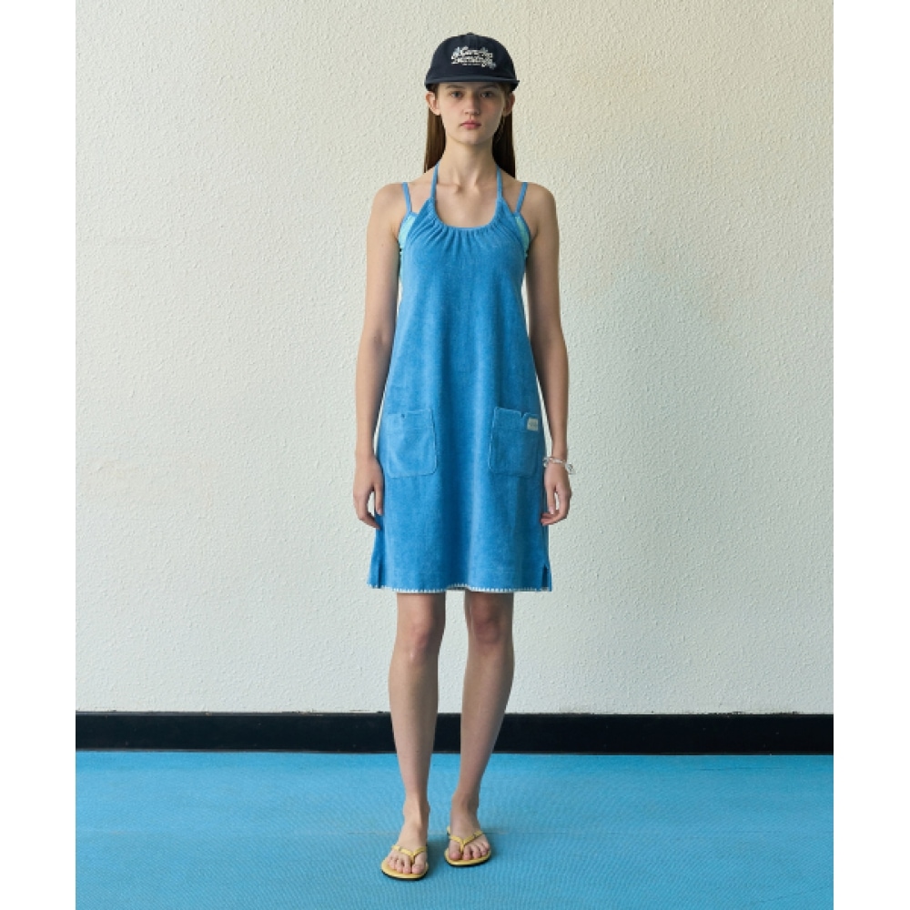 COVERNAT ウーマン カバーアップ テリーワンピース スカイブルー