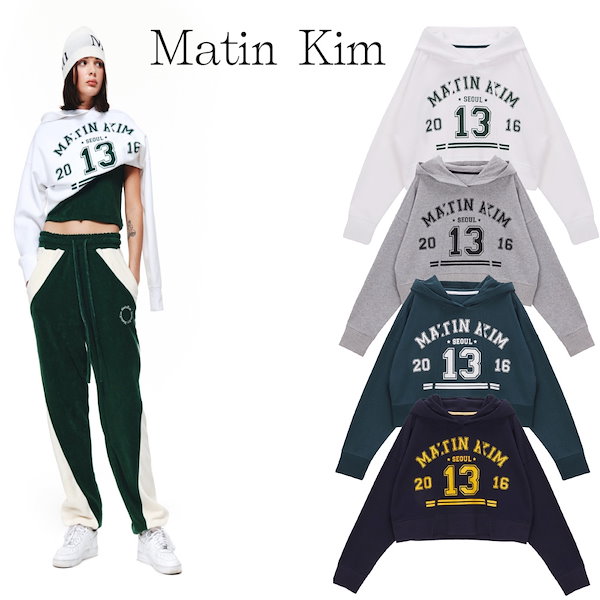 Matin Kim クロップ　スウェット MATIN KIM】 CUT OUT HALF ZIP SWEATSHIRT FOR WOMEN / 追跡付