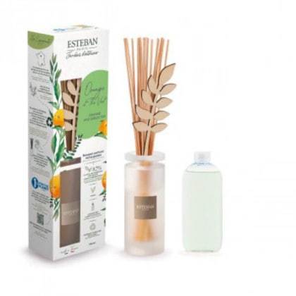 日本香堂 インテリアガーデン ナチュール オレンジ＆グリーンティー ラタンブーケディフューザー 52541