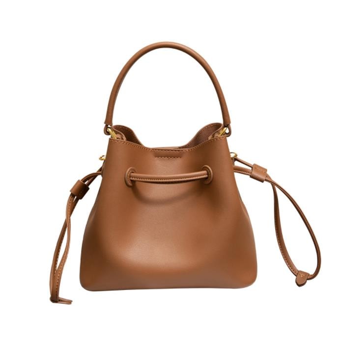 新型牛革巾着バケットバッグ レディースハンドバッグ レザーショルダー クロスボディ