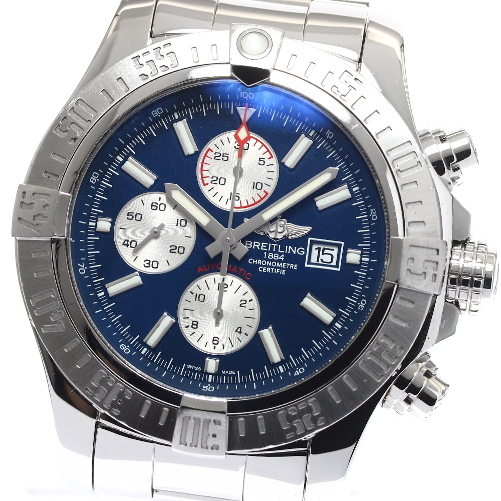 ブライトリング BREITLING A13371 スーパーアベンジャー デイト クロノグラフ 自動巻き メンズ 箱・保証書付き_878235【中古】