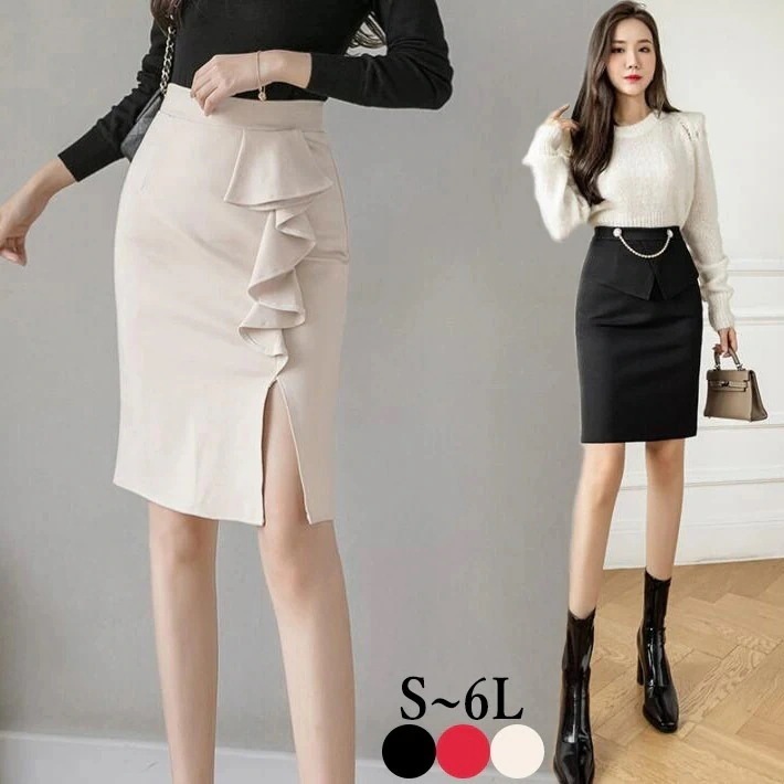 ショート 膝丈 ミニ ペプラムスカート 大きいサイズ ハイウエスト 2つ買うと200オフタイトスカート フリルスカート オ スリット ペンシルスカート フィット ミディアム