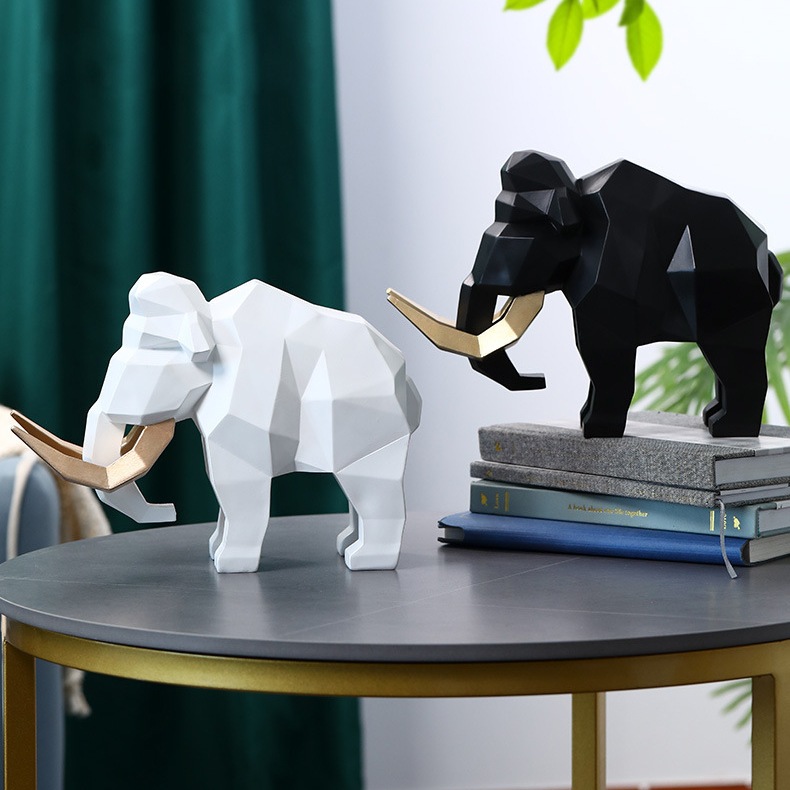 かわいい 3D マンモス 貯金箱 オブジェ 置物 ホワイト ブラック ゴールド 角 誕生日 プレゼント 北欧 4,452円