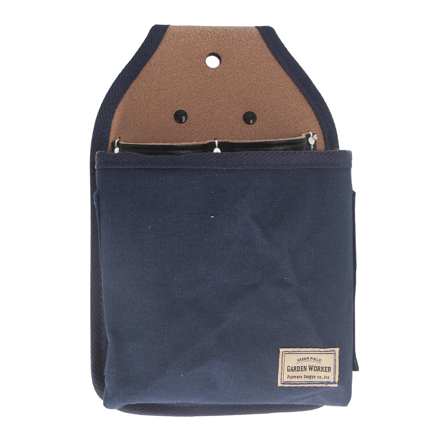 千吉(Senkichi) キャンバス マルチポーチ ネイビー 高さ250mm×幅170mm×奥行70mm 剪定鋏・折込鋸収納可能 帆布製