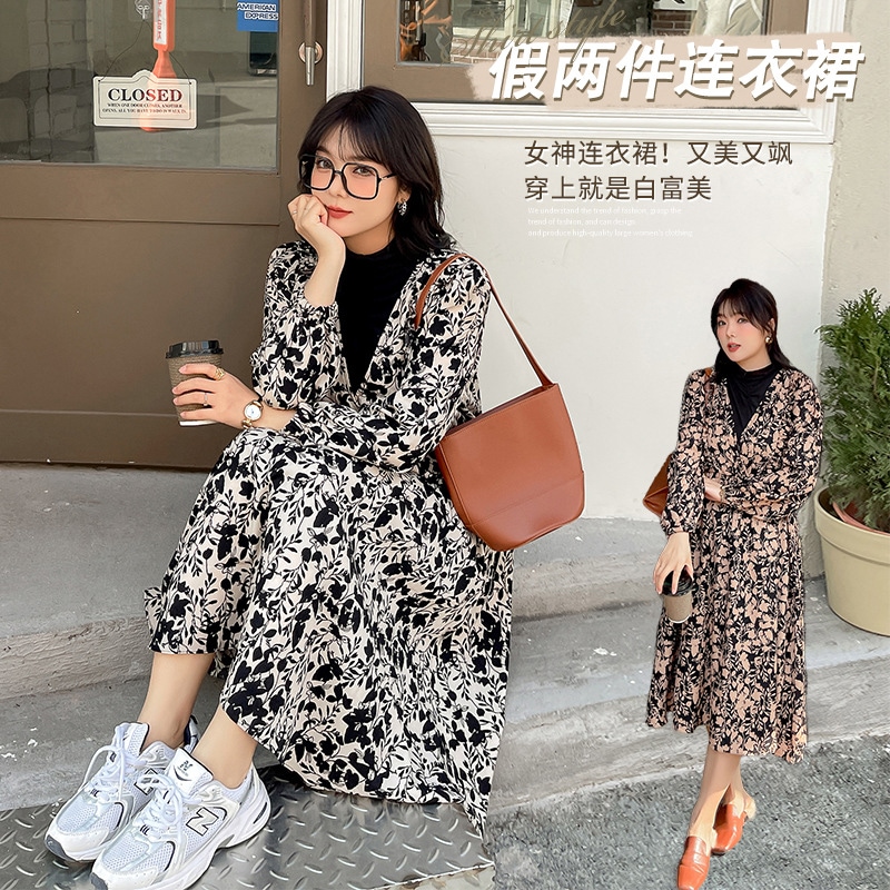 結婚式ワンピース/女装ワンピース韓国 長袖レジャーマキシワンピース おおきいサイズレディースゆったり