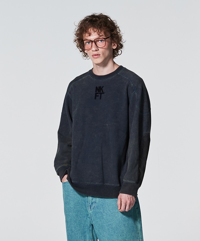 TWO TONE DYEING SWEAT SHIRT [NAVY]