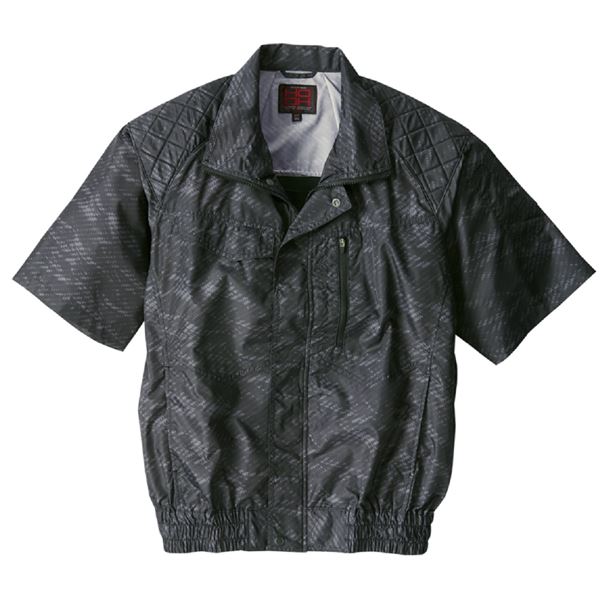 鳳皇 フルハーネス対応冷感半袖ブルゾン カモフラBK 服のみ L