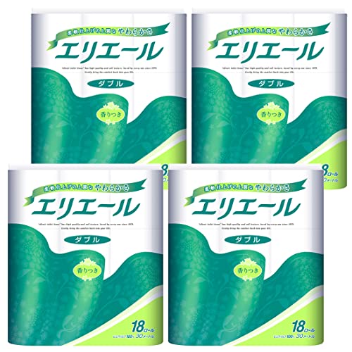 トイレットペーパー 30m×72ロール(18ロール×4パック) ダブル パルプ100% リラックス感のある香り【ケース販売】