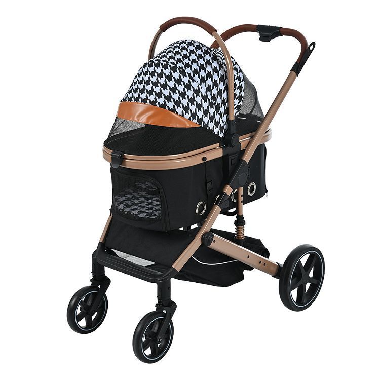 4輪 アルミ製 ペットカート 対面式 分離式 2way 折りたたみ ドッグカート 多頭 中型犬 小型犬