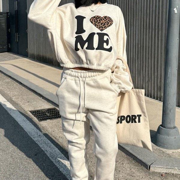 （SET）起毛ヒョウ柄ラウンドセット 冬 女性 起毛セット
