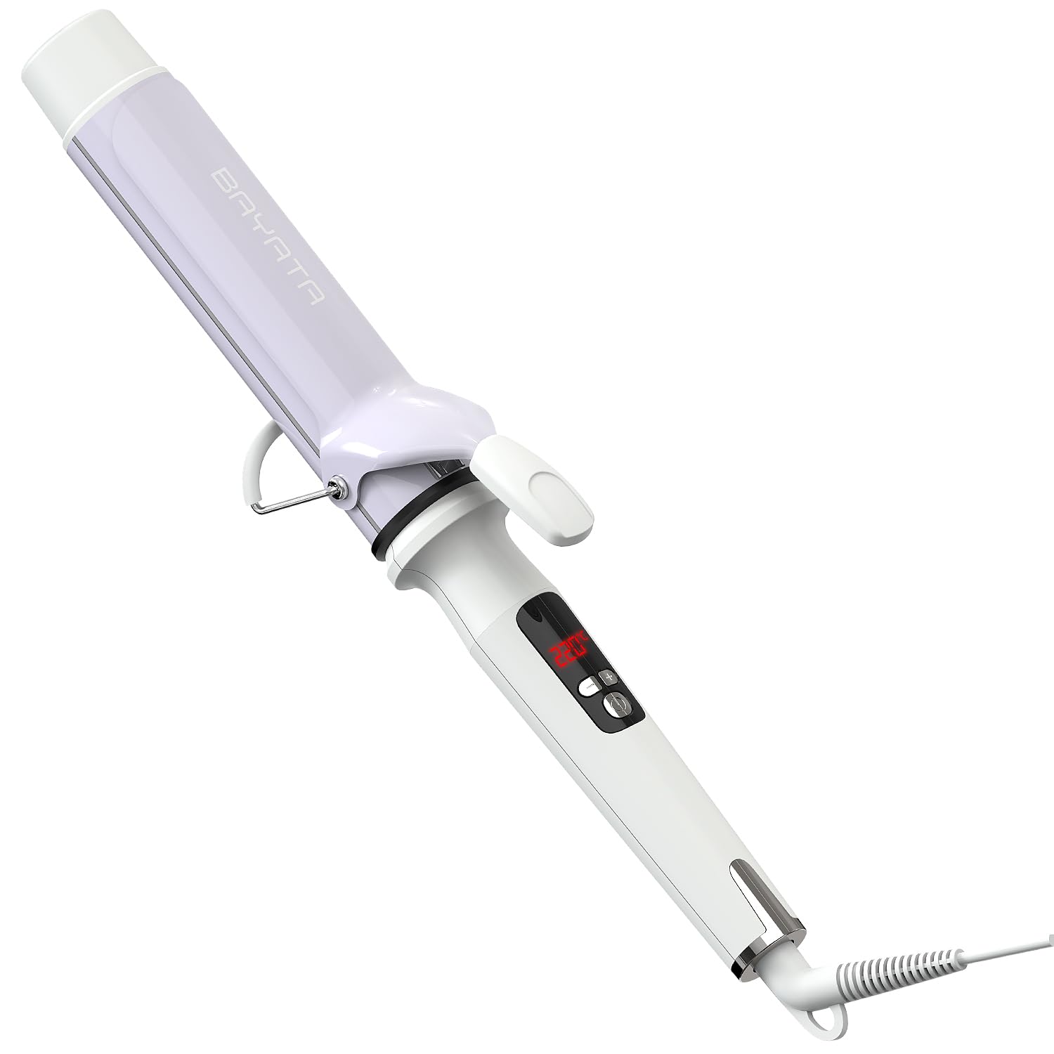 BAYATA コテ 38mm カールアイロン ヘアアイロン 韓国風ヘア 大きめカール 巻き髪 カールキープ 130℃～220℃調節 10段階温度調整 MAX220℃ デジタル温度表示 立ち上がり 自動