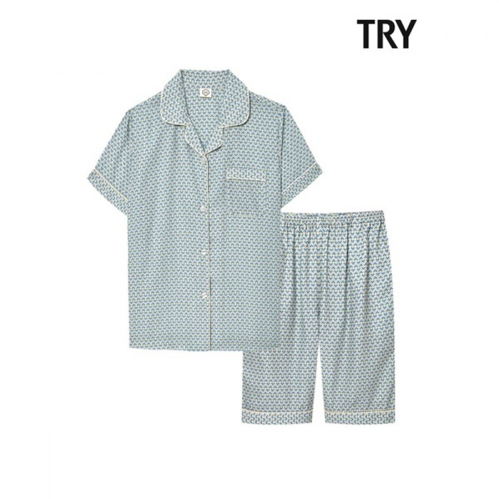 [トライ] レディース半袖レーヨンパジャマ J17