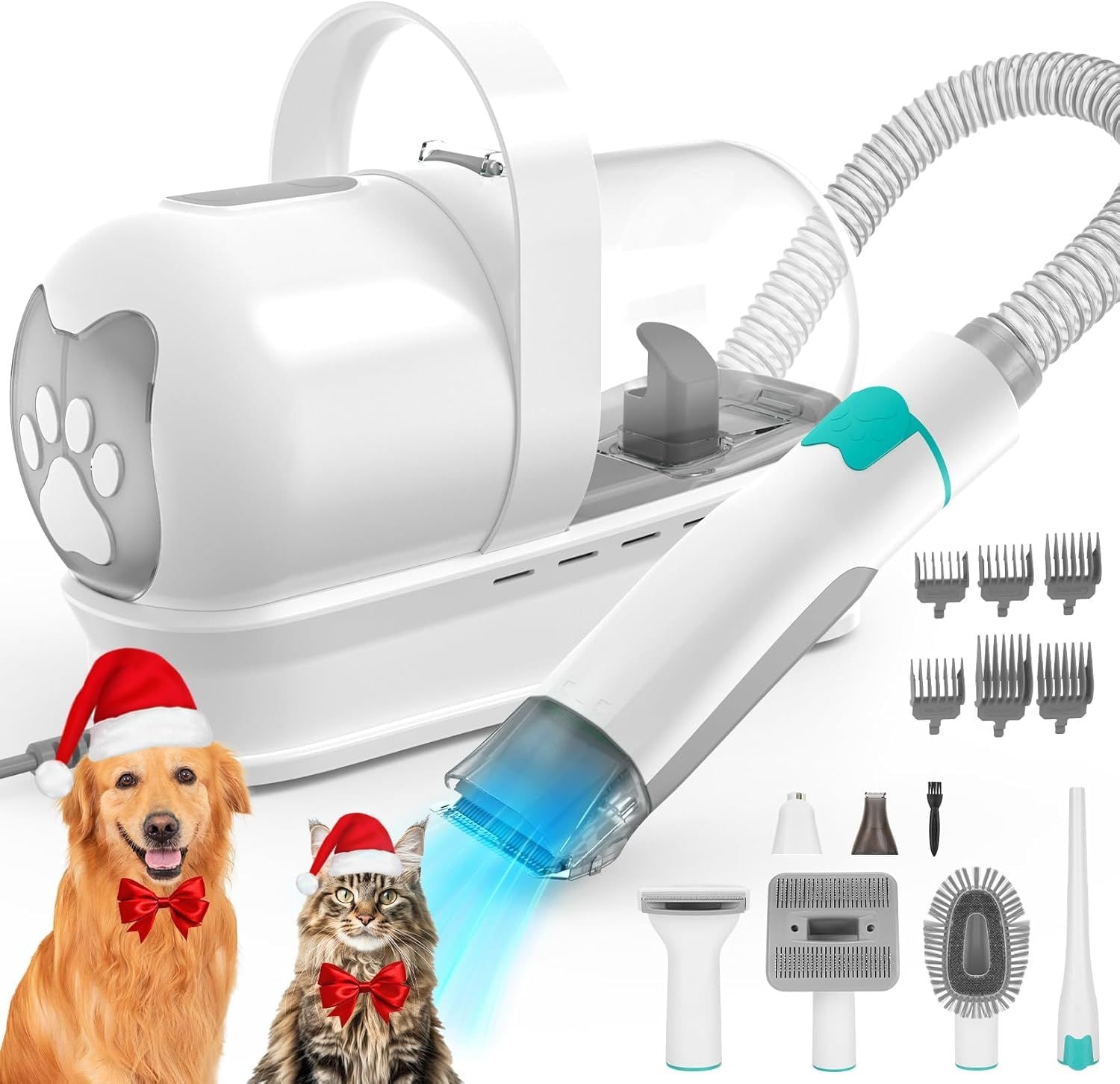 犬 バリカン ペット用バリカンセット 15000Pa 超強力吸引 ペットの毛 掃除機 ペット グルーミング 掃除機 7-in-1 12種類アタッチメント ペットグルーミングキット 換毛期対策 自動吸引