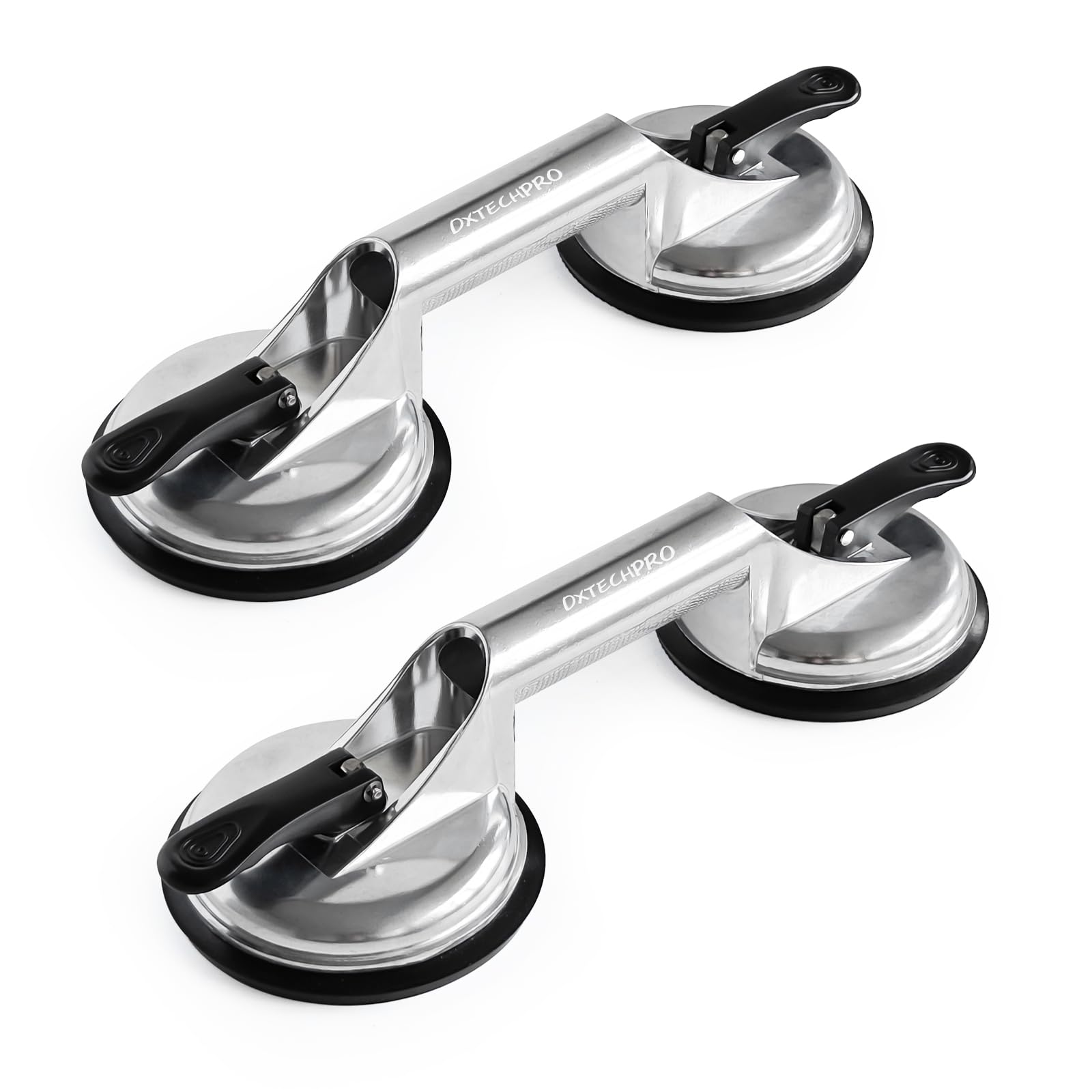 DXTECHPRO バキュームリフター ガラス吸盤 強力 ボディ凹み吸盤 サクションリフター ダブルサクションカップ アルミ合金 サクションバキュームカップ ワンタッチ吸盤式 ガラス 金属板 大理石