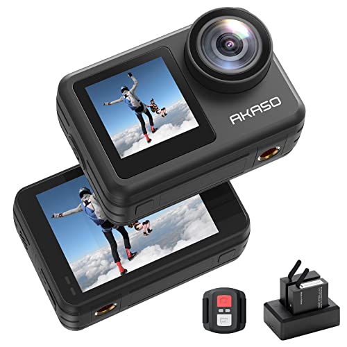 AKASO Brave 7 LE アクションカメラ 4K 20MP IPX7本機防水 40M防水機能(防水ケース付属) 六軸手ぶれ補正 デュアルカラースクリーン タッチパネル式 タイムラプス WiFi