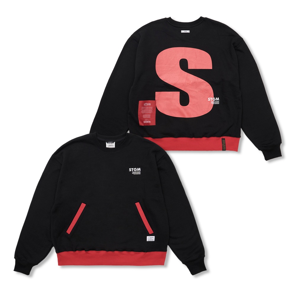 Capital S Oversized Crewneck Black