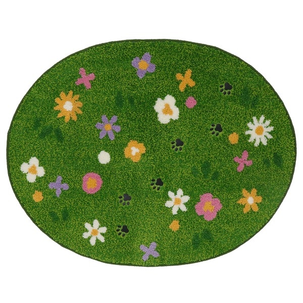 猫ラグ ガーデン GR グリーン [約70x90cm]