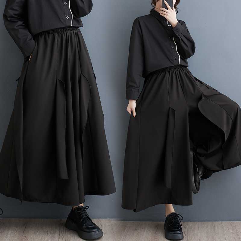 2024春 夏 ワイドパンツ 大きいサイズ キュロットスカート 体型カバー レディース ゴム ロングパンツ 5,412円