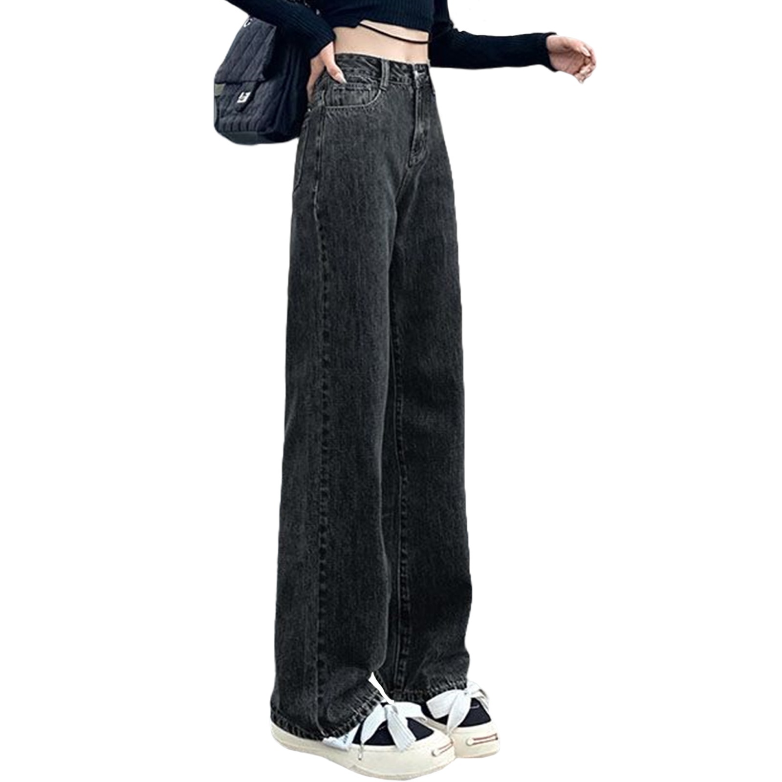 デニム レディース ジーンズ ロングパンツ - ワイドパンツ ハイウエスト ズボン ゆったり ジーパン カジュアル 大きいサイズ おしゃれ ストレート きれいめ 体型カバー 美脚 可愛い