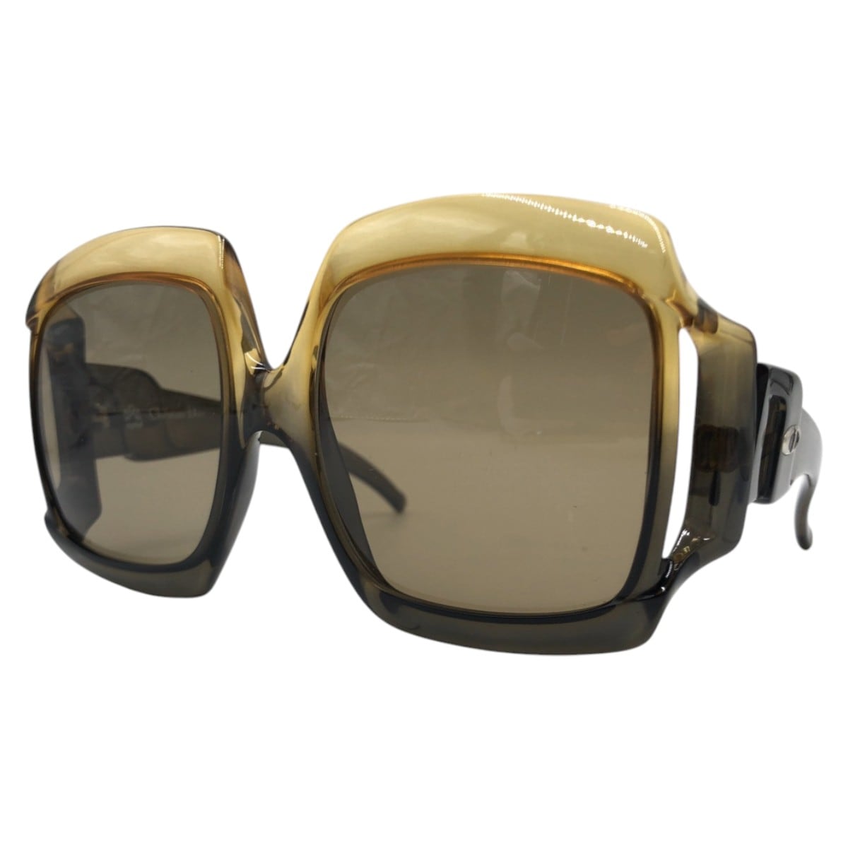 ヴィンテージ カーキ イエロー プラスチック サングラス レディース 409225