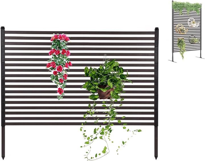 フェンス 目隠し 屋外 ガーデンフェンス 幅120cmx高さ120cm 1セット入 衝立 パーテーション 組立簡単 置くだけ 後付け ベランダ 玄関 柵(幅120cmx高さ120cm)