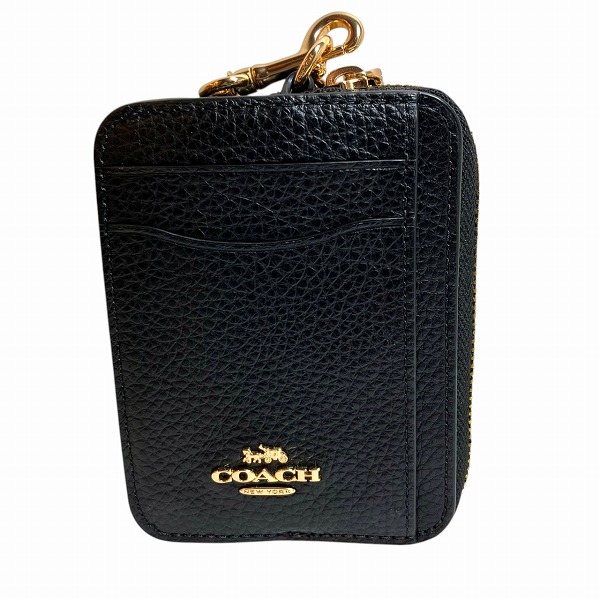 コーチ COACH 6303 ブラック レザー コインケース ユニセックス 小物 【中古】