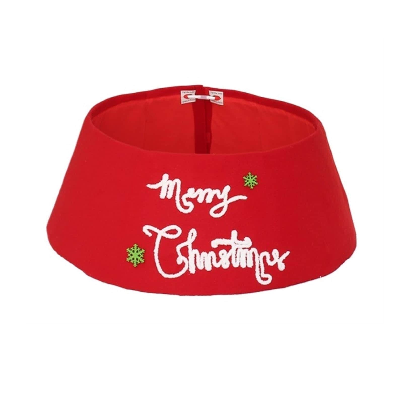 クリスマスツリ クリスマスツリーの首輪 レッドベルベットのクリスマスツリーリング 折りたたみ式クリスマスツリースカート スカート(42x56x24cm)