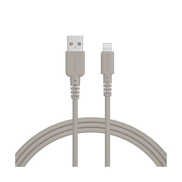 （まとめ） オウルテックMOTTERU A to Lightning シリコンケーブル ラテグレージュ 2m MOT-SCBALG200-GY 1個 [x3セット]