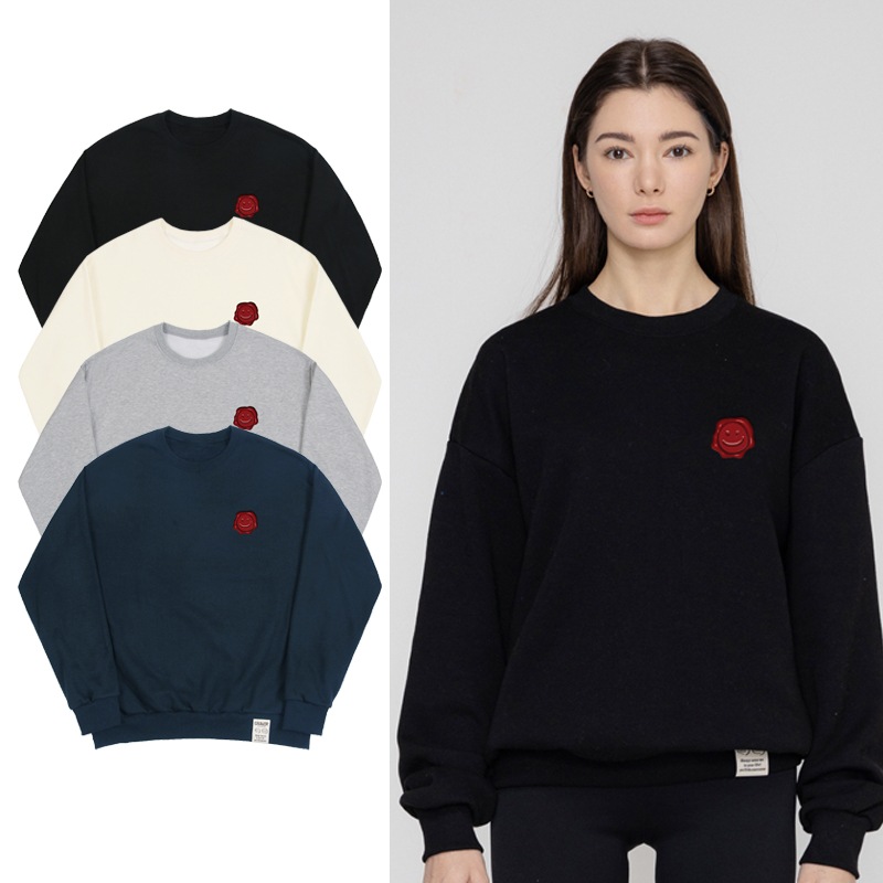 [UNISEX]Red Ceiling Drawing Smile Logo Sweatshirt_4color
