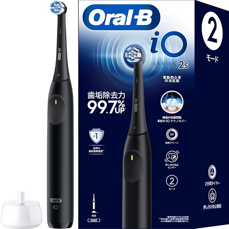 ブラウン 電動歯ブラシ オーラルB iO2S (電動初心者の決定版) iOS21D90BK ブラック