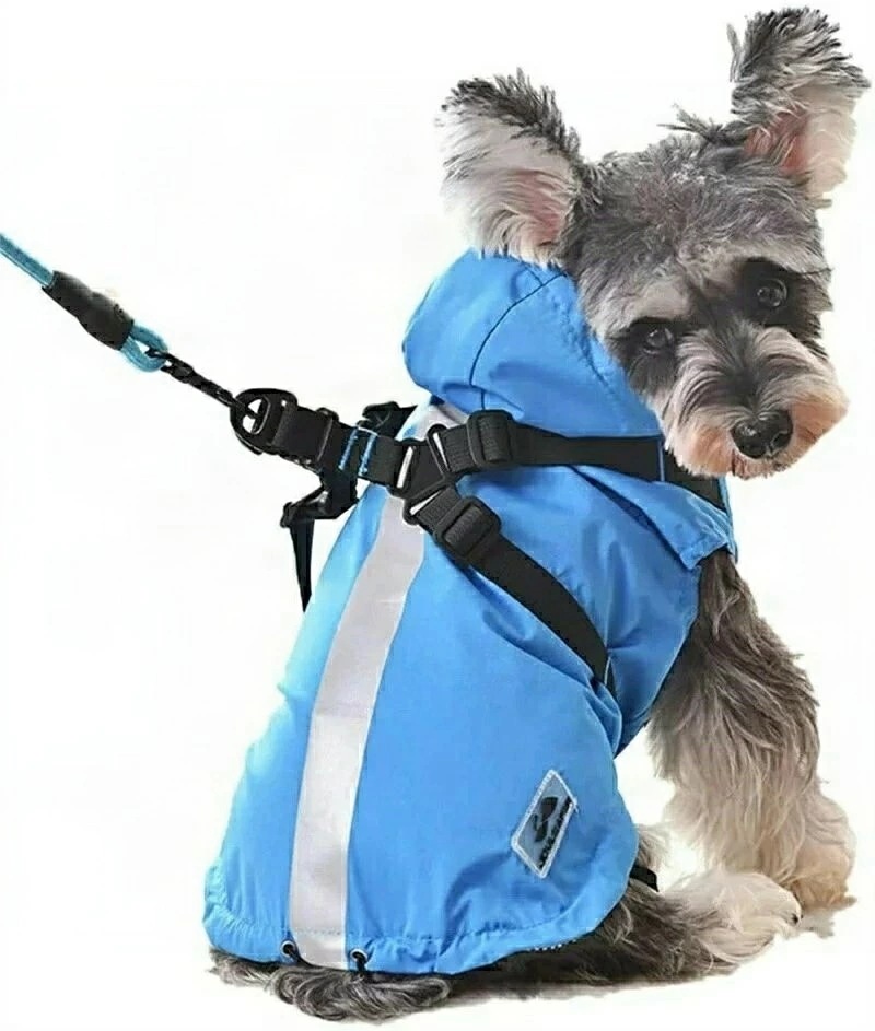 犬の服レインコートペット用品ポンチョ犬小型犬中型犬防水犬服レインギア軽量ファッション帽子でかわいい反射テープ