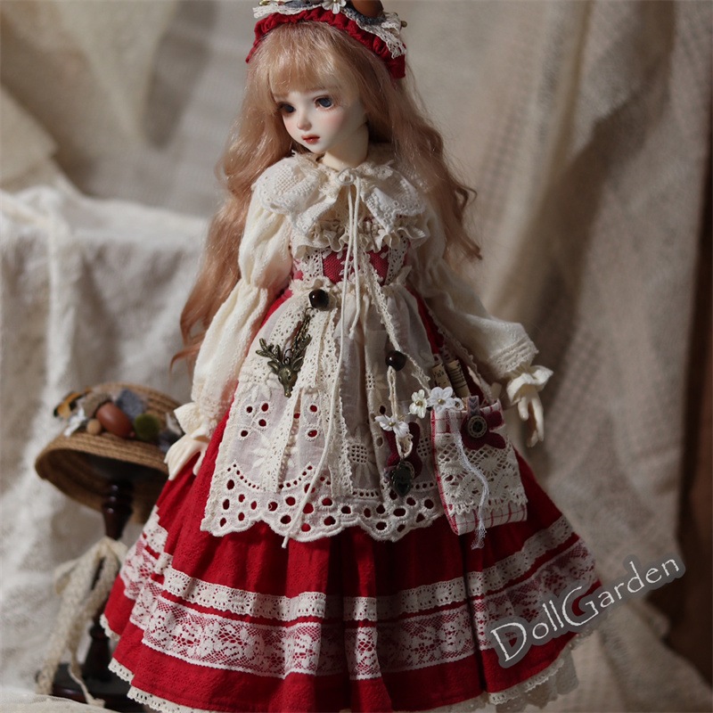BJD ドール服 ドール用衣装セット 霜降 ドール 服 1/4 1/6 レトロドレス 帽子 幼SD/MSD/Blytheサイズ球体関節人形用
