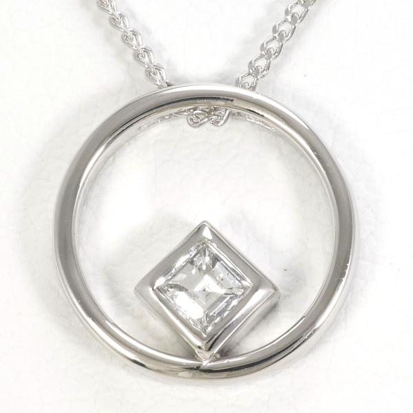 PT850 プラチナ ネックレス ダイヤ 0.11 総重量約3.0g 約40cm ジュエリー 中古