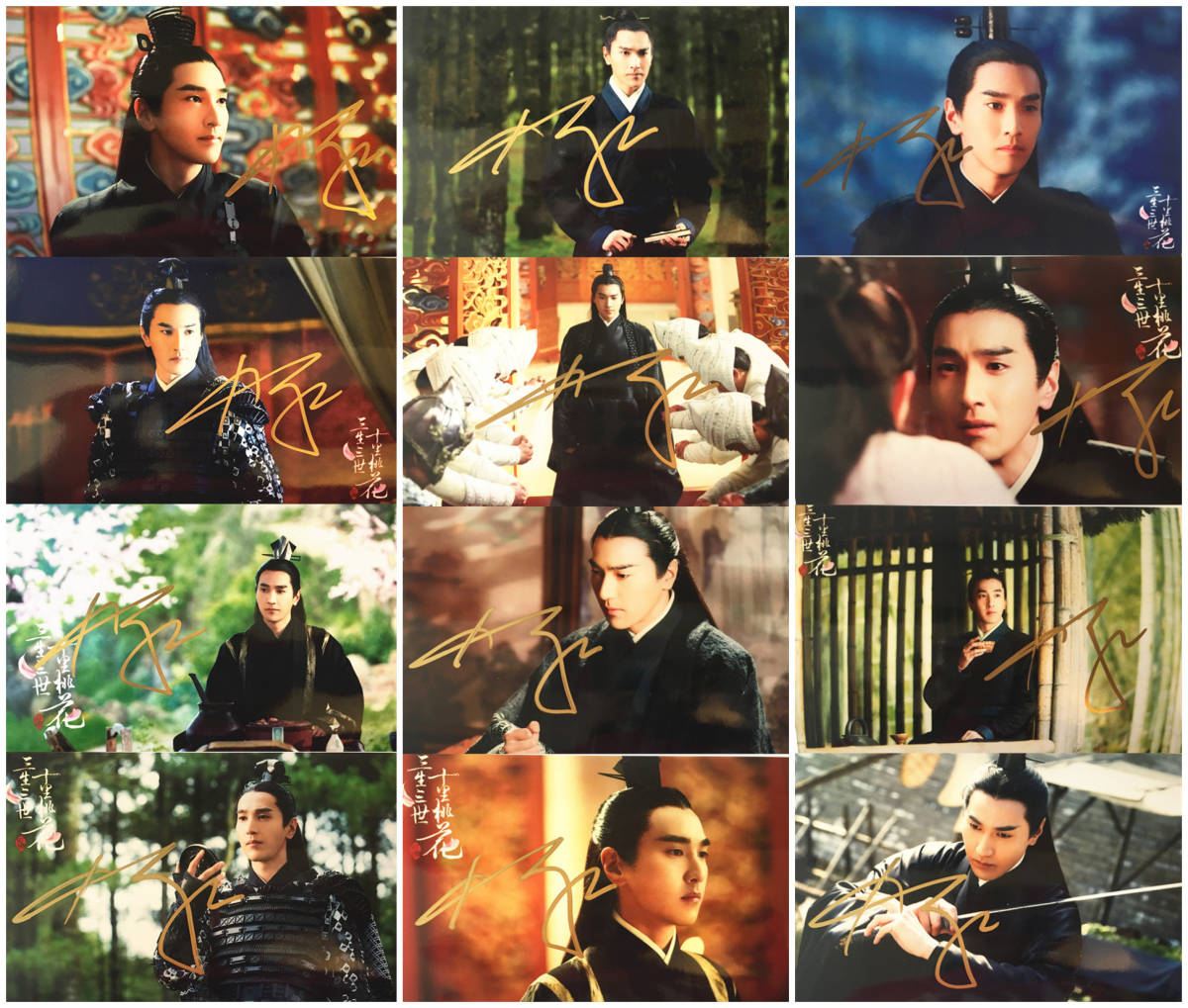 中国ドラマ『永遠の桃花 三生三世』三生三世十里桃花 中国限定グッズ タレントサイン付き宣伝写真10枚セット 夜華 趙又廷 ソロ