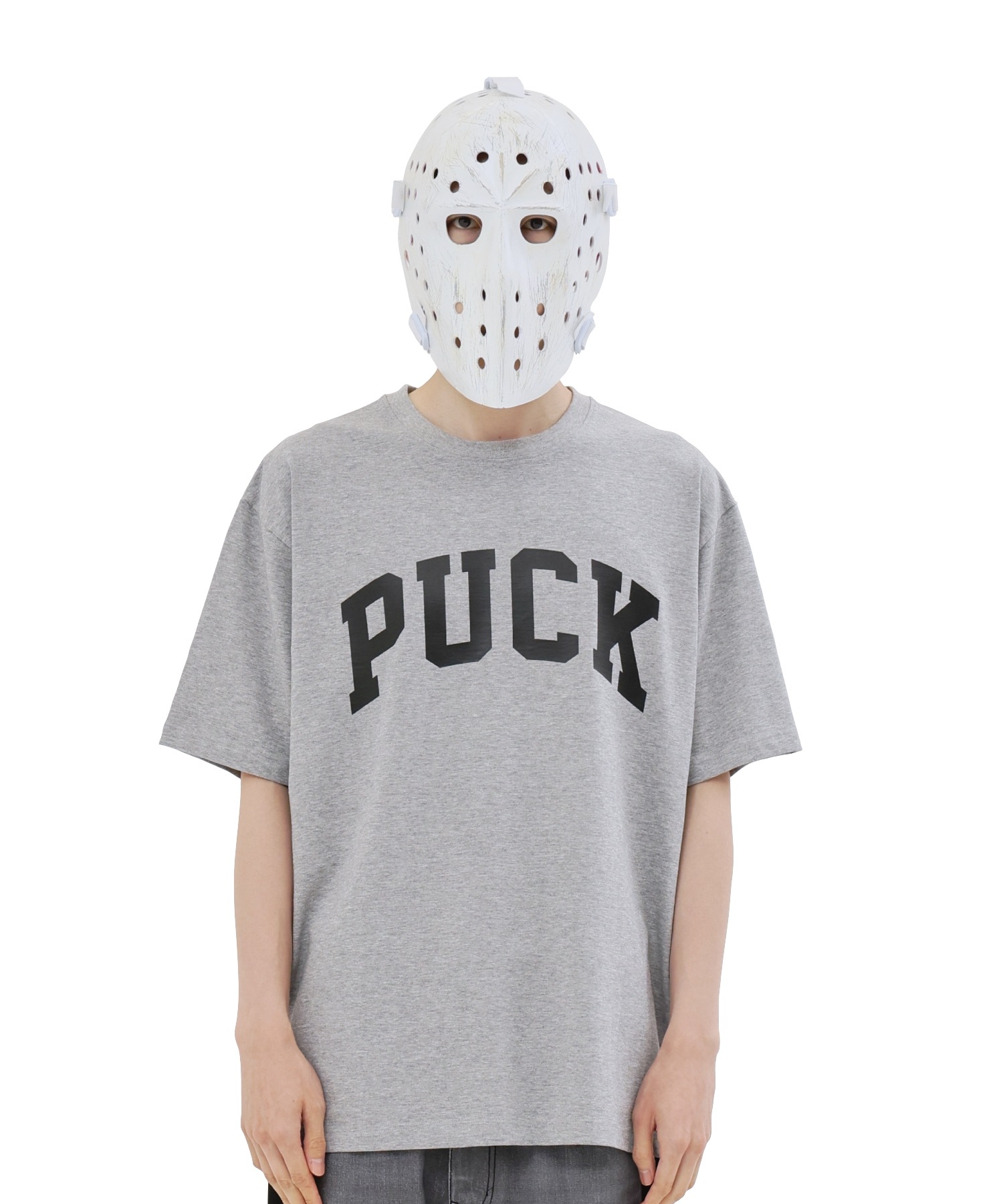 PUCK ロゴ Tシャツ グレー/ブラック