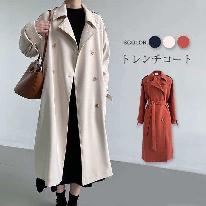 人気沸騰新柄追加 トレンチコート レディース 秋服 春 ロング Aライン ベルト付き オシャレ 着痩せ アウター 韓国風 通勤 スプリング チェスターコート