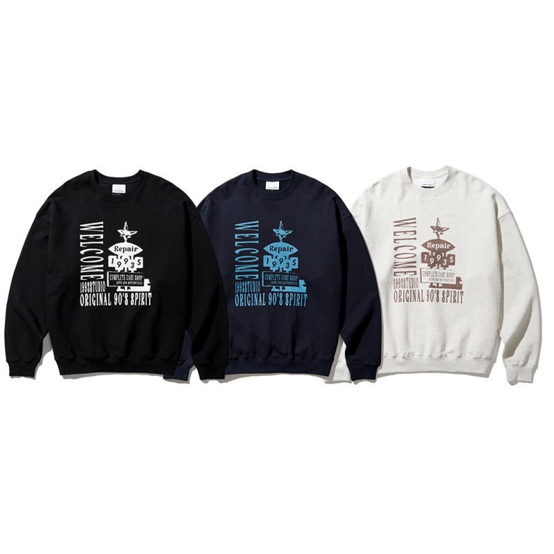 [TXT ヒュニンカイ 着用] Welcome repair sweatshirt 韓国 アイドル 長袖 レディース メンズ 大きいサイズ ゆったり 秋 冬