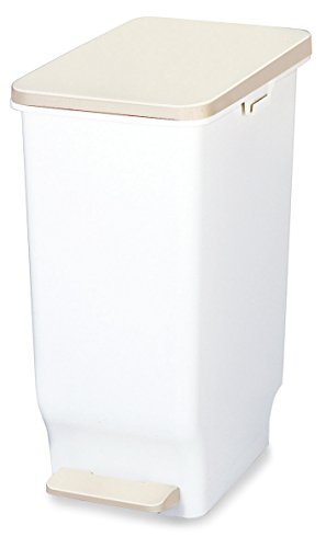 新輝合成 トンボ セパ ゴミ箱 抗菌 スリム 軽いペダルでサッと開く 60リットル ホワイト 奥行4