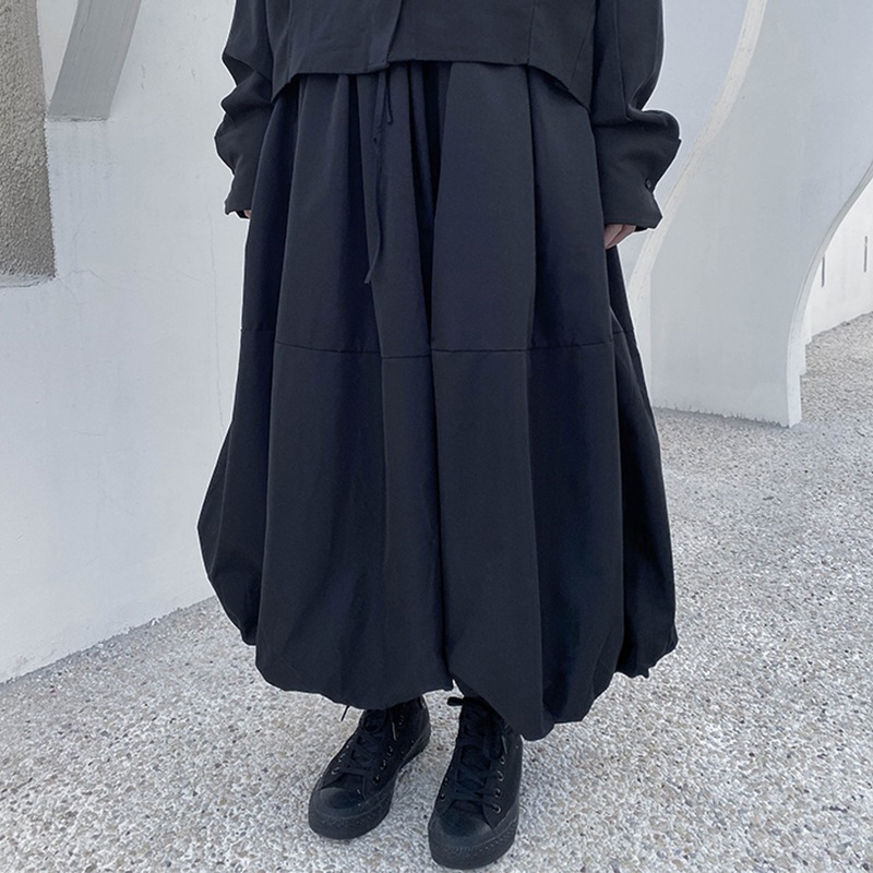 レディーススカートブラックシンプルカジュアルレディーススカート秋冬新作ルーズミドル丈Aラインスカートファッション無地シンプルカジュアルスカートルーズ