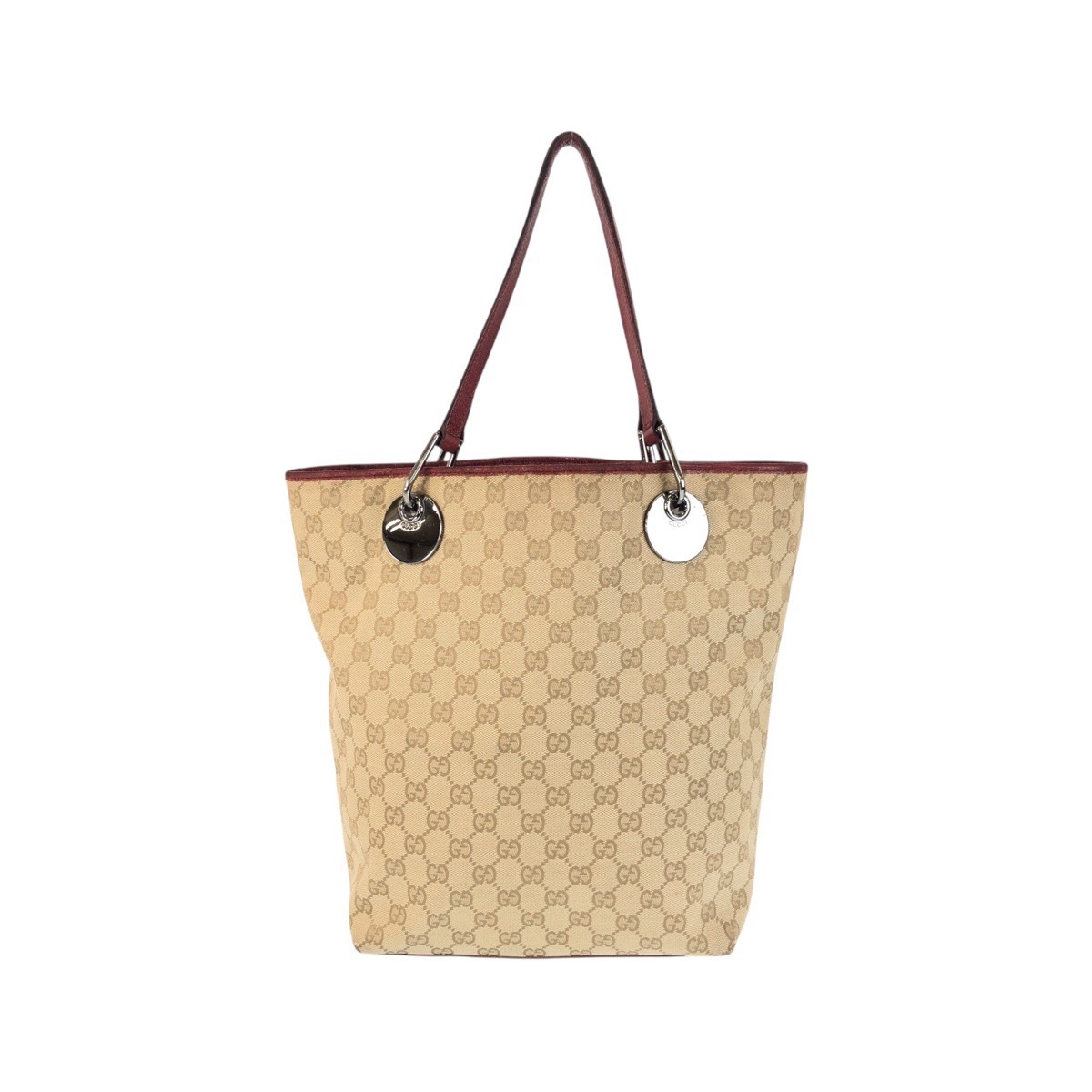 ベージュ レッド シルバー金具 GGキャンバス 120836 トートバッグ ショルダーバッグ レディース 600790