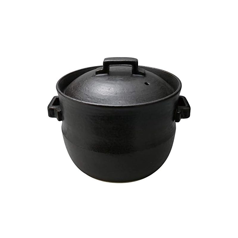 スズ木 萬古焼 ごはん 土鍋 4合 黒 2061-4028 2300ml