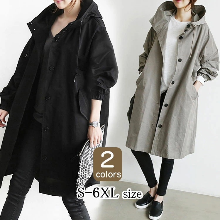 【2025新作】トレンチコート レディース コート アウター ロング スプリングコート 春コート ロングコート 大きいサイズ 黒 大人 ミセス きれいめ 通勤 大人 おしゃれ 防寒 暖かい 体型カバー