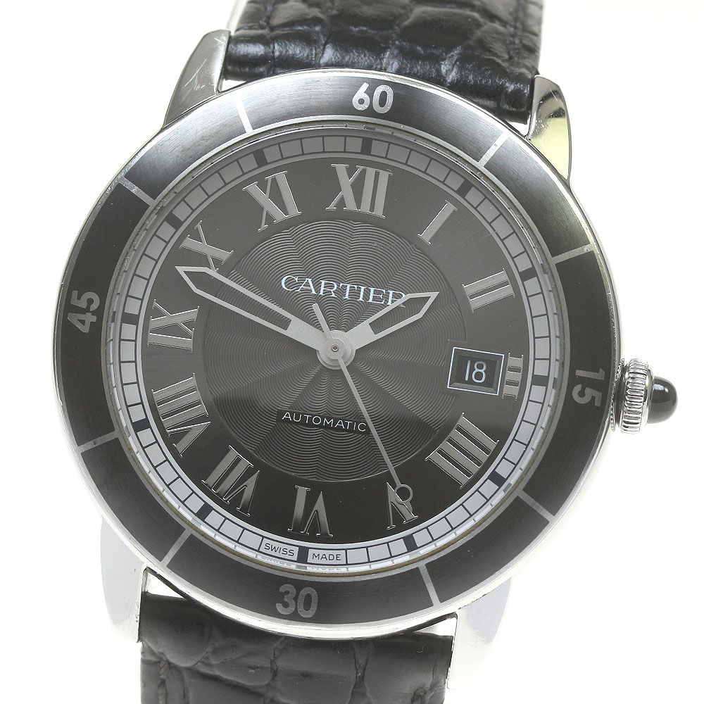 カルティエ CARTIER WSRN0003 ロンド クロワジエール ドゥ カルティエ デイト 自動巻き メンズ _845684【中古】