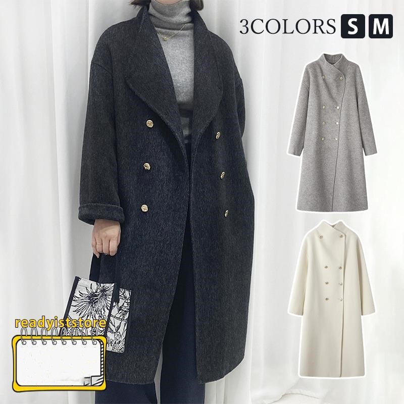 ムートンコート チェスターコート ファッション コート アウター ラシャコート ステンカラーコート レディース 20代 30代 40代 韓国風 通勤 通学 無地 おしゃれ