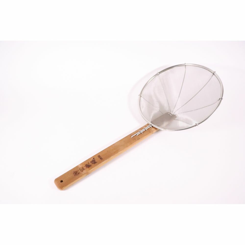 カンダ 神田鉄鍋 炭化竹柄 そば揚げ 極細目 28cm